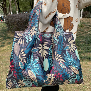 Japanese cartoon foldable environmental protection bag Oxford cloth environmental protection shopping bag portable storage bag large supermarket shopping bag