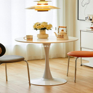 Simple Modern Company Negotiation Reception Tea Table Home Learning Living Room Balcony Bedside Large Round Table Dining Table and Chair Combination