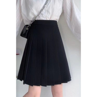 Extended Pleated Skirt for Women, Spring and Summer Plus Size, High-Waisted Slimming Short Skirt, Jk Mid-Skirt, College Style A-Line Skirt