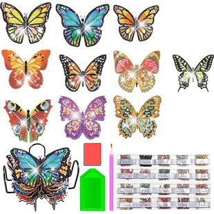 New Diamond Painting Coaster Full Diamond Round Heat Insulation Mat Animal Dining Table Mat DIY Special-shaped Cup Cushion with Shelf Wholesale