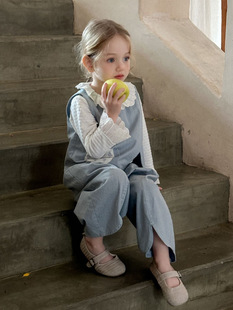 2025 Spring New Girls' Korean Style suit Children's Flower Collar Shirt Irregular Vest Trousers Two-Piece Set