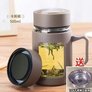 Стеклянный стакан с ручкой Большая емкость с ручкой для офиса мужские и женские стеклянные стаканы с крышкой для домашнего бизнеса стакан для воды