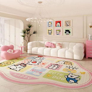 Cream wind living room shaped imitation cashmere carpet bedroom dopamine bedside blanket mirror front blanket soft skin-friendly table mat