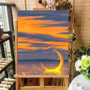 DIY Digital Oil Painting Sunrise and Sunset Cross-border Scenery Series Stall Wholesale Sunset Hand-painted Coloring Gifts