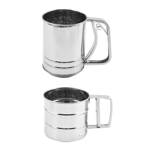 Processing Stainless Steel Flour Sieve Portable Semi-automatic Press Double-layer Filter with Handle Household Large Sieve