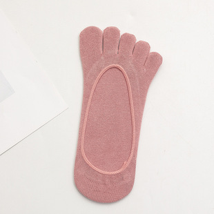 Women's Japanese-style low-cut toe cotton socks, solid color breathable sweat-absorbent invisible socks, sports ankle socks