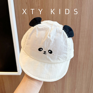 Infant and Toddler Summer Thin Quick-Drying Cute Red Panda Cartoon Outdoor Sunshade and Sun Protection Baby Hat Trendy