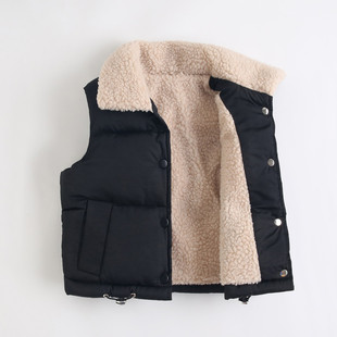 Junchun autumn and winter children's down cotton vest children's thickened lambswool vest boys' outer wear baby girls' waistcoat