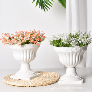 Wholesale Plastic Flower Pot Fleshy Resin Mini Green Flower Pot High Foot Creative Hydroponic Extra Large Size Flower Pot