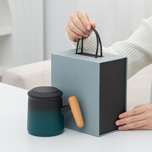 Yuxuan Ceramic Mug Mu Jian Bubble Cup Creative Tea Separation Cup Office with Lid Filter Cup