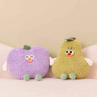 Stupid Peach Pillow Mangosteen Fruit Plush Toy Doll New Pear Fruit and Vegetable Cushion Girl's Day Gift Doll