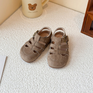 Girls' Korean-style Candy-colored Toe Sandals 2025 Summer New Soft-soled Hollow-out Piggy Cage Shoes Boys Beach Shoes Trendy