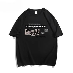 New Summer Design Sense Niche Cartoon Printing Heavy-duty Short-sleeved Men's Trendy Brand Trendy T-shirt Half-sleeve