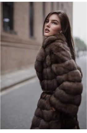 2025 Winter Fashion Haining Fur Coat for Women, Eco-Friendly Sable Starry Sky Long Suit Collar Light Luxury Fur Coat