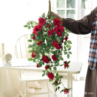 Simulation hanging flower decoration plastic plant hanging wall fake flower wall hanging orchid hanging basket vine wall hanging flower vine rose