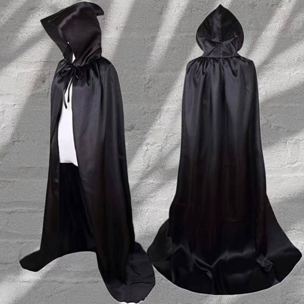 Halloween cloak cos death cloak vampire female wizard robe party costume adult children black cloak