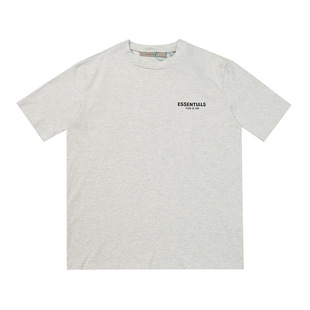 Correct Version FOG ESSENTIALS Flocking T-Shirt Summer Couples Same Style High Street INS Loose Casual Short Sleeve