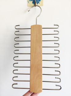 New net red solid wood multi-function hanger 12 clip 6 hook 8 hook 12 hook 24 hook belt hanging tie hanging bag storage