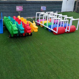 Kindergarten multi-person coordination car sensory training equipment children's outdoor plastic sports and entertainment activities interactive toys