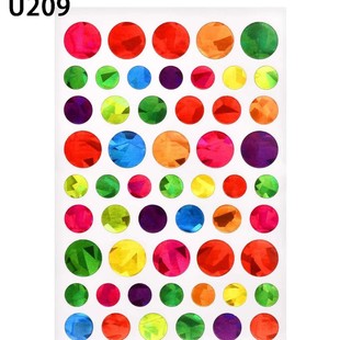 Spot Wholesale Colorful Laser Heart Round Five-pointed Star Gradient Size Sticker Self-adhesive Label Sticker
