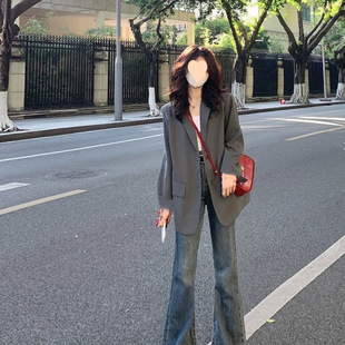Black Small Suit Jacket Women's New Spring and Autumn Clothes This Year Popular Casual High-Level Suit College