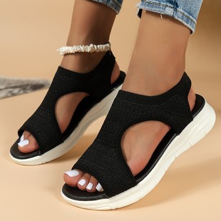 Spot 2023 autumn fish head casual sleeve fashion sandals low heel women's shoes origin supply large size sports casual shoes