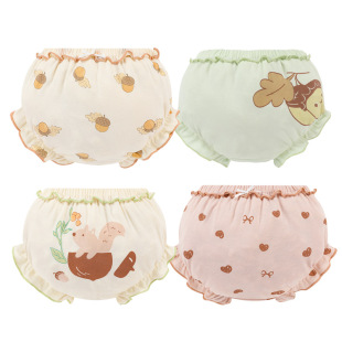 25 spring and summer girls underwear class a cotton cotton women's baby underwear bread pants without butt wholesale