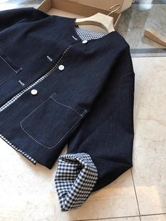 Beautiful, double-sided wear!!! high quality ~ small style fashion plaid loose thin two-wear coat women