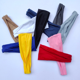 Amazon European and American Solid Color Sports Yoga Hair Band Wide Edge Turn-up Running Fitness Headband Antiperspirant Headband Hair Band