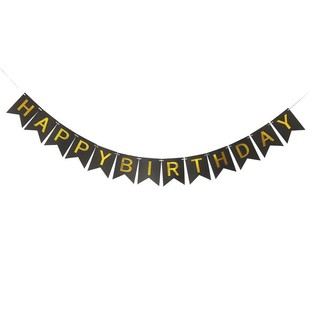12 * 15CM small size birthday pull flag paper birthday colorful flag Children's year-old party fishtail flag birthday banner