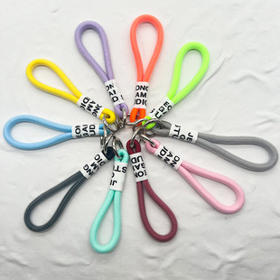 Two-in-one mobile phone lanyard wide version round wrist detachable rotating long and short flat polyester certificate hanging neck