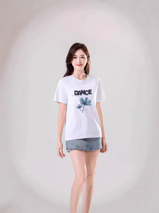 Summer supermarket stall cotton short-sleeved T-shirt advertising shirt combed cotton crew neck breathable sweat-absorbent group purchase parent-child outfit
