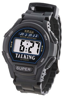Xinjia electronic watch for middle-aged and elderly people Chinese voice hourly alarm clock blind watch plastic box 678TC