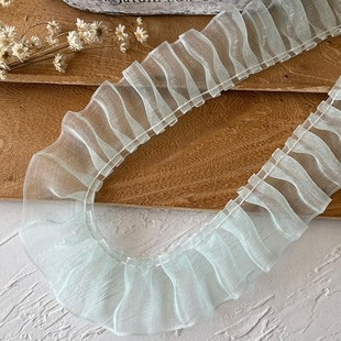 Мятно-зеленый кружевной аксессуар ручной работы diy декоративная юбка подол одежда аксессуары складки широкий край лотоса