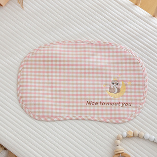 Newborn Baby Cloud Pillow Summer Sweat Absorbing Breathable Newborn Baby Ramie Pillow Cool Feeling Flat Pillow Anti-Spitting Pillow Towel