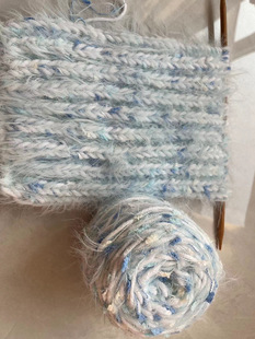 Gradient Dip Dyed Self-Woven Scarf Handmade DIY Knitted Color Bean Mixed Line Scarf Winter Warm Scarf for Girlfriend