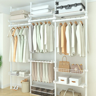 Top Floor Wardrobe Drying Hanger Storage Rack Hanger Floor Indoor Bedroom Household Telescopic Pole