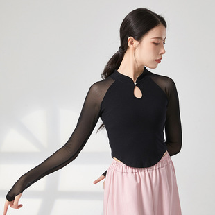 Классический танцевальный костюм Темперамент Slim Fit Судовая одежда Современный танцевальный костюм Тренировочный костюм Рубашка с рифмой Топ