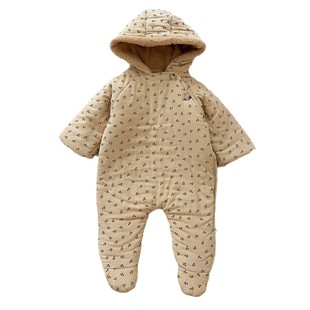 Girls' Winter Hooded Climbing Clothing Baby's Outgoing Clothing Autumn and Winter Clothing Korean Children's Clothing Baby Cotton Clothes Warm Climbing Clothing