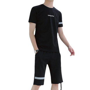 Summer Men's Casual Sports suit Short-sleeved T-shirt 2023 Trendy Men's Small Mesh Casual Breathable suit Men