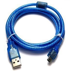 USB Transparent Blue USB to 5pinT Head T Mouth Mini 5p 2.0 Data Cable 1.5/3/5 m