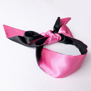 Cross-border imitation silk satin adult flirtative eye mask stage props bow hand strap light SM opaque
