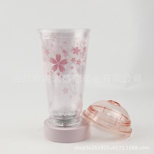 Factory Supply 16oz Round Cap LED Double Layer Slipper Cup Creative Gift Cup Beverage Cup