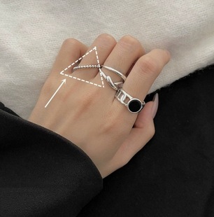 Geometric Cross Line Ring Women's Ins Trendy Vintage Open Niche Exquisite Ring Women's Fashion High-end Sense