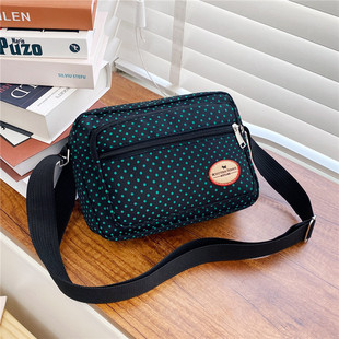 Nylon Cloth Lightweight Women's Crossbody Bag Single Shoulder Change Mobile Phone Backpack Middle-aged and Elderly Bag New Multi-layer Zipper Bag
