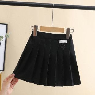 Girls Short Skirt Black Pleated Skirt Girls Primary School Children Pleated Skirt Skirt 2025 Spring Black Skirt