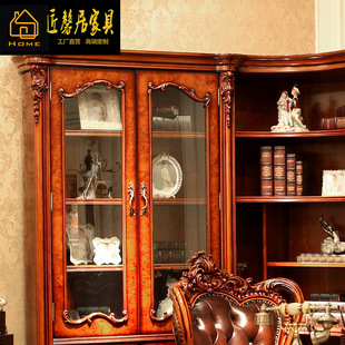 European Style Luxury European Style Solid Wood Desk American Style Villa Household Large Desk Office Desk Computer Table and Chair Furniture