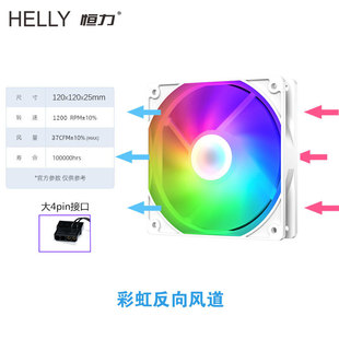 HELLY Hengli 12CM chassis fan RGB cooling fan axis luminous large 4p interface