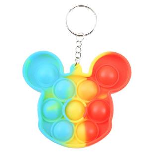 Student Finger Rainbow Pinch Music Decompression Children's Educational Toys Tricky Decompression Keychain Pendant Accessories Gift