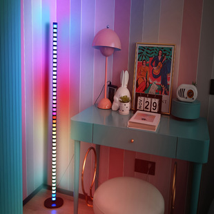 RGB sound pickup rhythm light APP voice-controlled LED bedroom living room corner light splicing 1.2 m floor atmosphere light bar